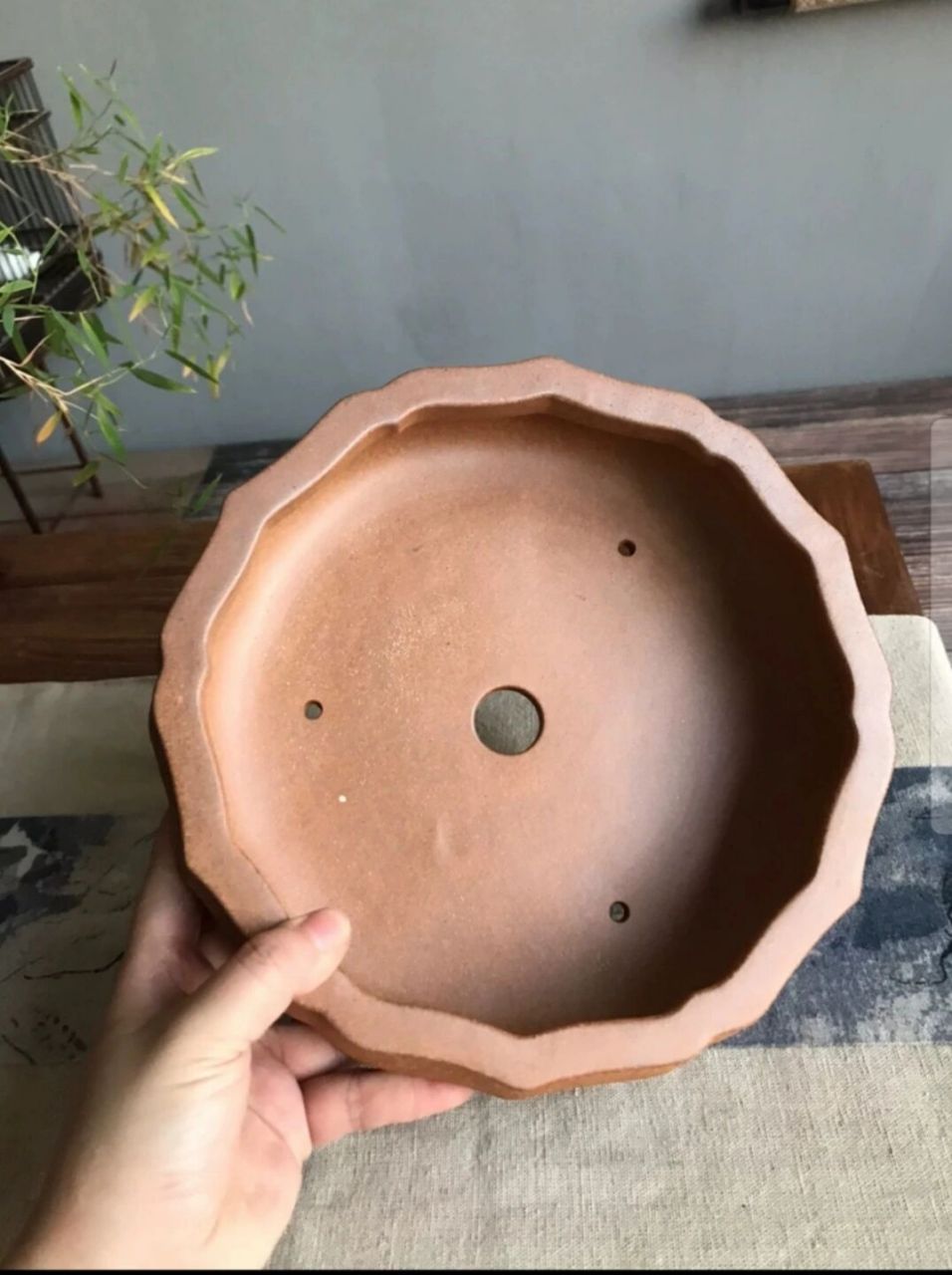 紫砂花盆 紫砂花盆名家秦夕洪手工柴烧云足奎式盆  秦夕洪超高温柴烧