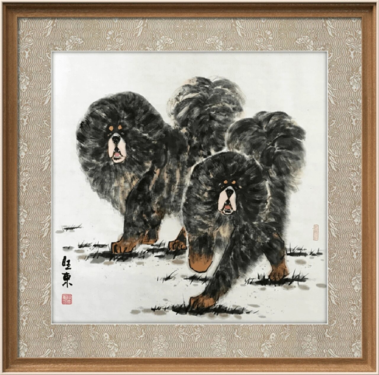 藏獒画画家 戴向东——作品威风霸气显神韵