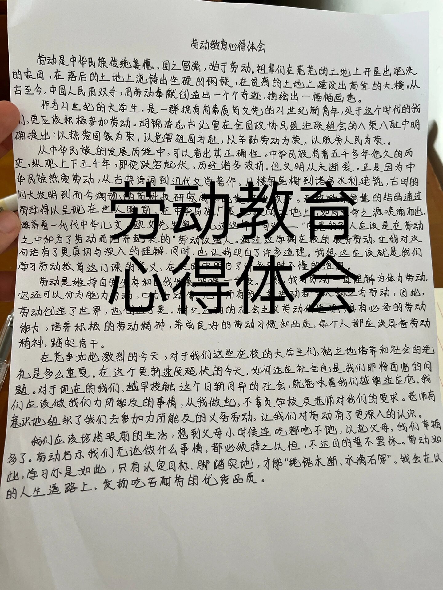 劳动章心得图片