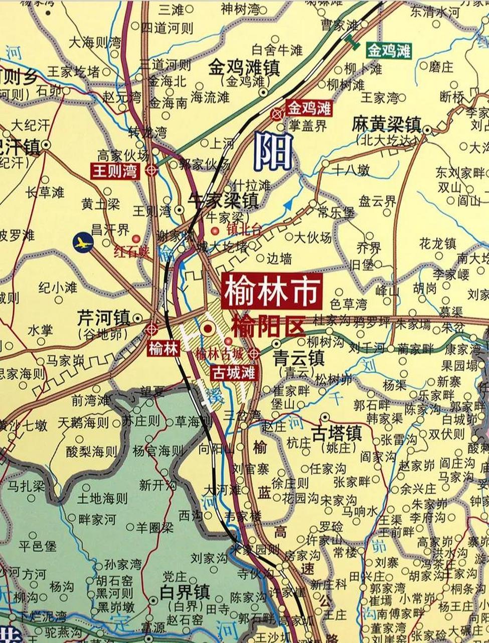 榆林十二县地图图片