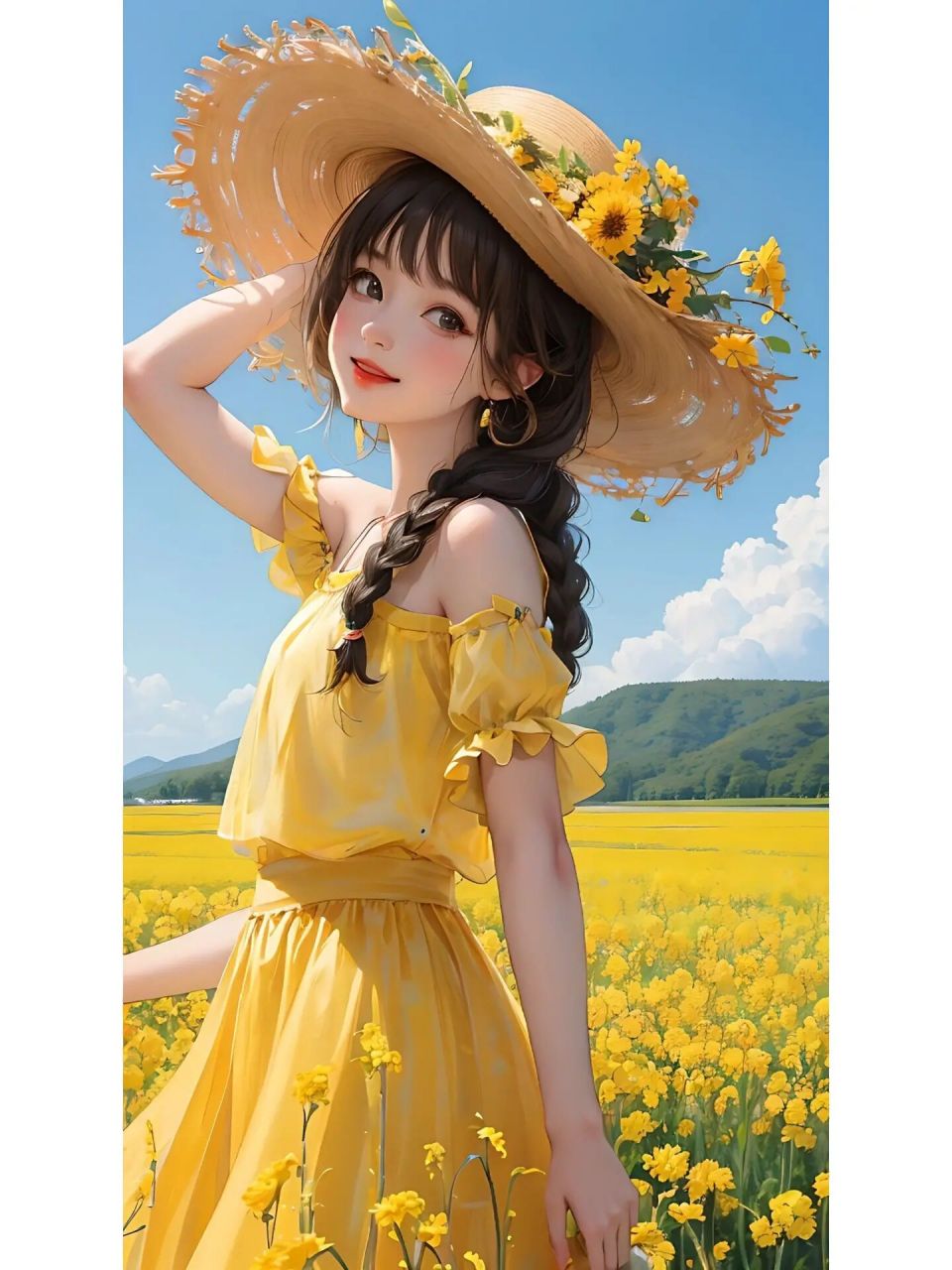 治愈系壁纸-草帽女孩 超治愈的宫崎骏风格壁纸,戴草帽的女孩,我猜你会