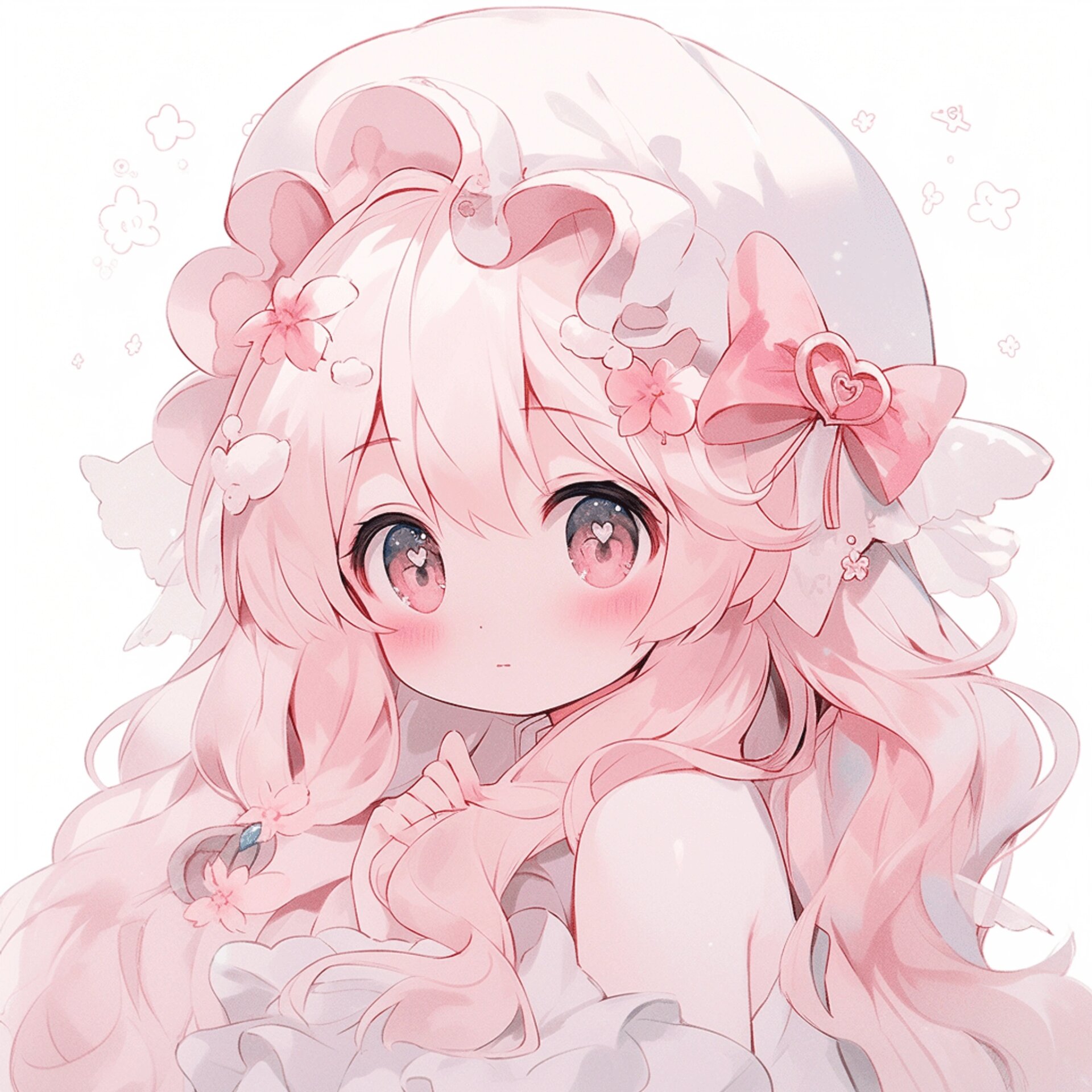 淡雅水彩可爱少女头像