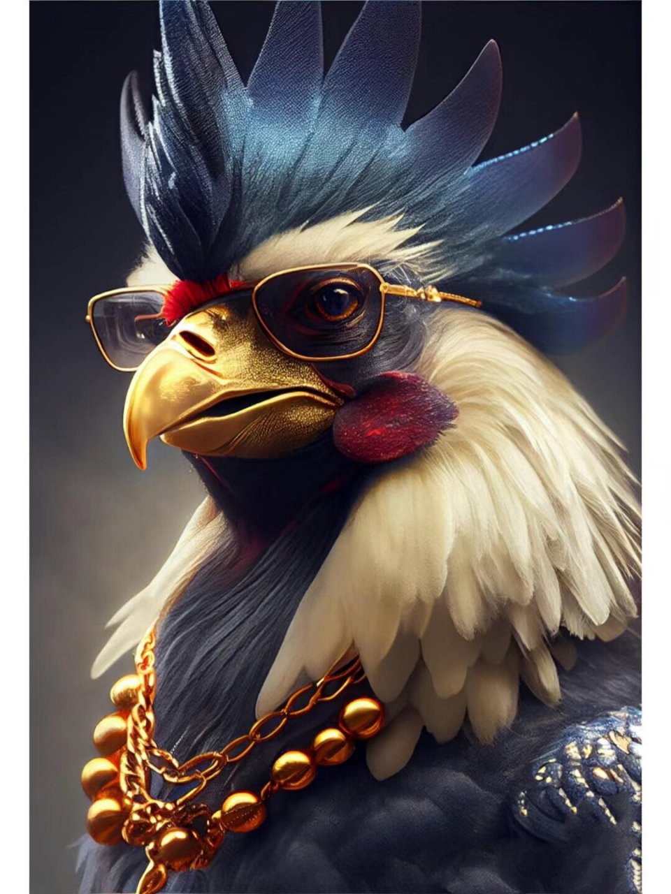 鸡哥霸气:线描照片写生步骤图分享 霸气而又帅气的鸡哥…… lee 感谢