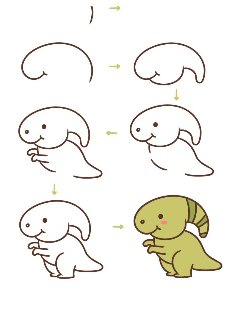 小贝简笔画-副栉龙