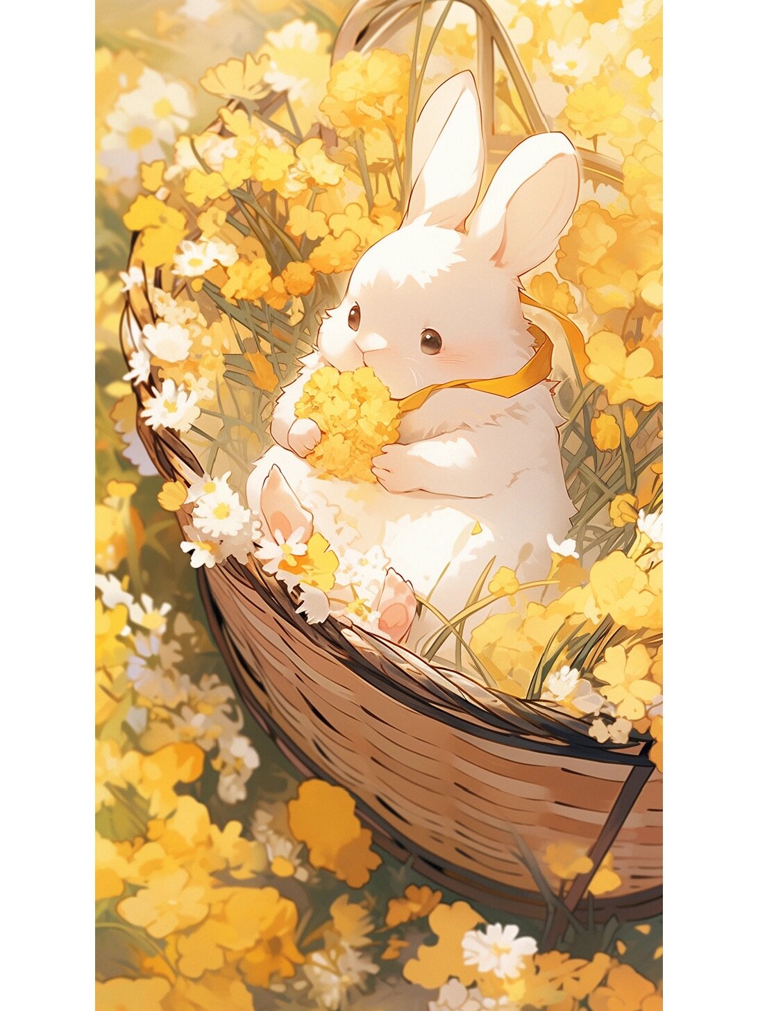 兔子壁纸# #小兔子# #大白兔# #兔子# #插画师# #治愈系插画