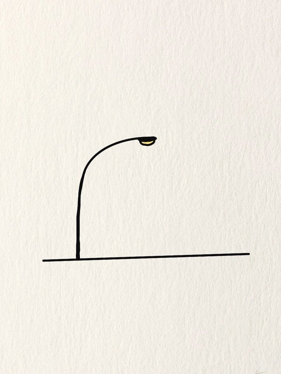 简笔画—路灯下的宁静