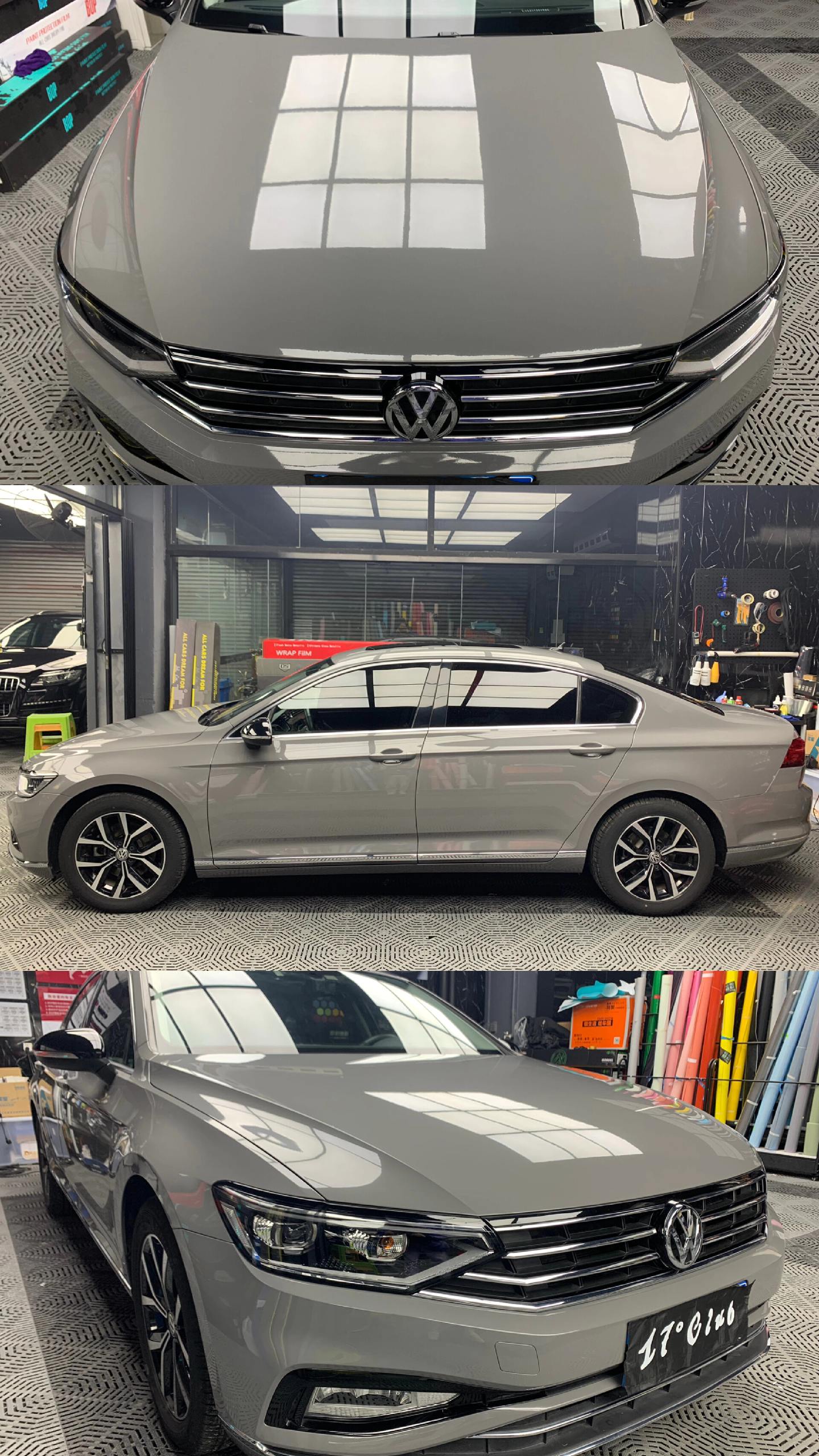 大众迈腾车身改色案例合集,电光钛灰amg山灰