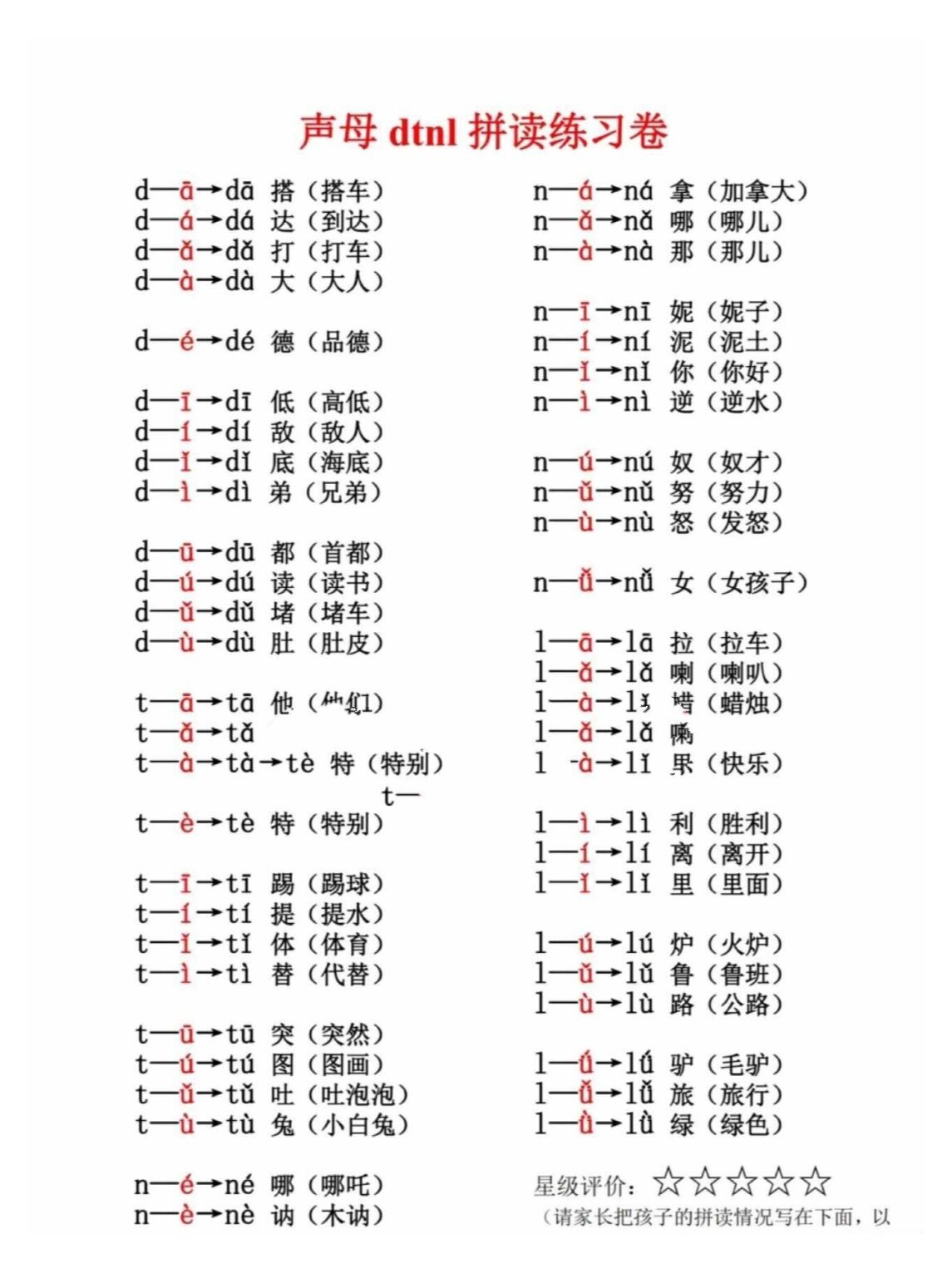 n的拼读音节有哪些图片