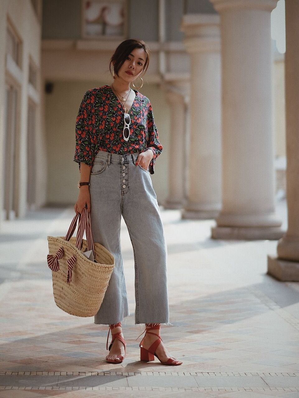 livialook# 来点90消消暑 676767上衣和包#zara# 裤子#mango