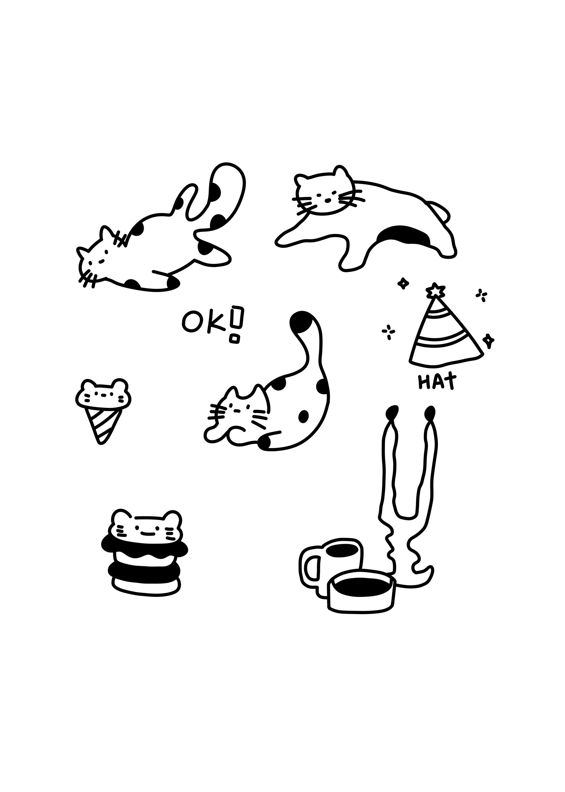 插画|简笔画|可爱猫咪窝