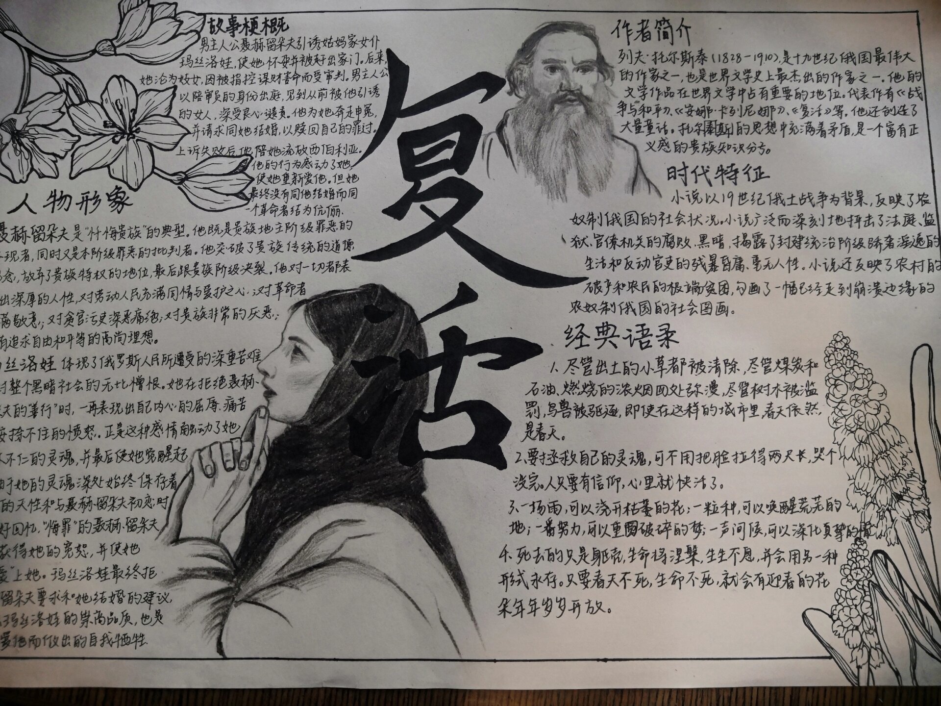 《复活》手抄报