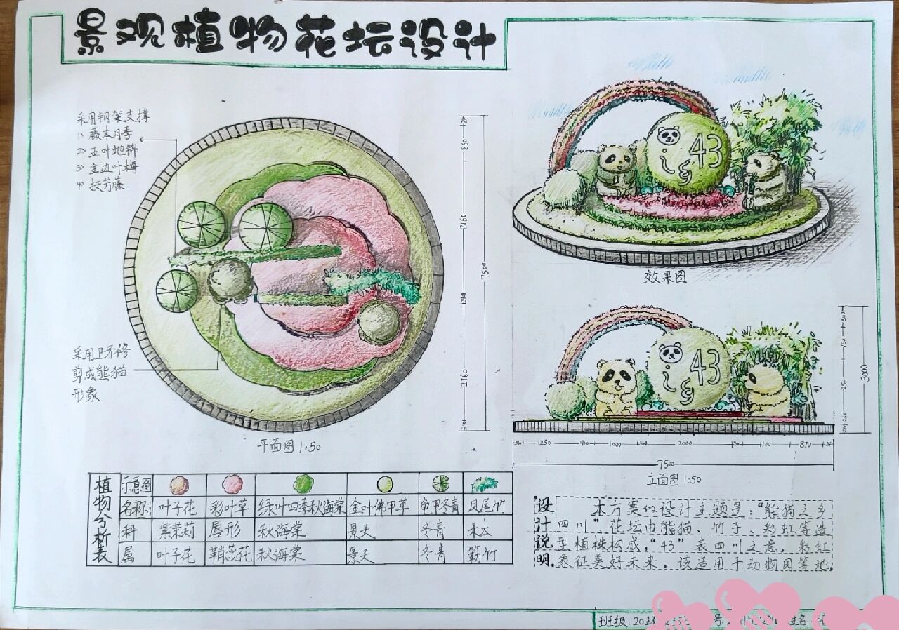 花坛平面图手绘素材图片