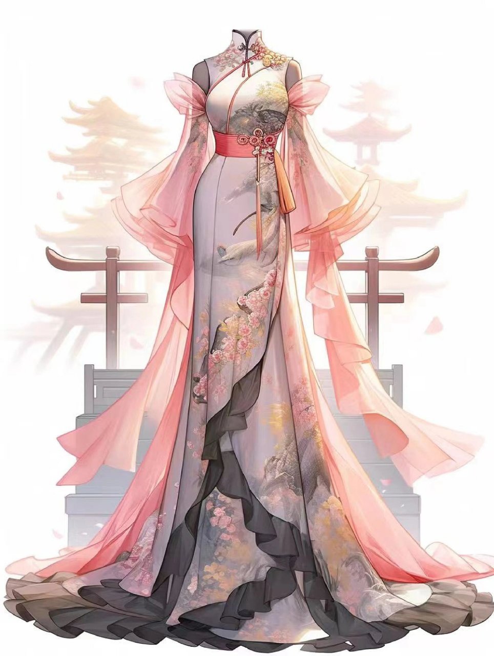 动漫女生晚礼服图片