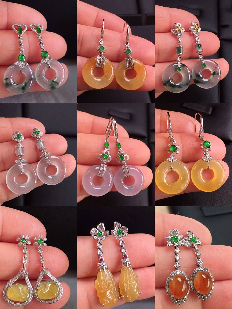 气质翻倍|敲精致的翡翠甜甜圈耳坠 18k金镶嵌 ,仙气十足,款式时尚