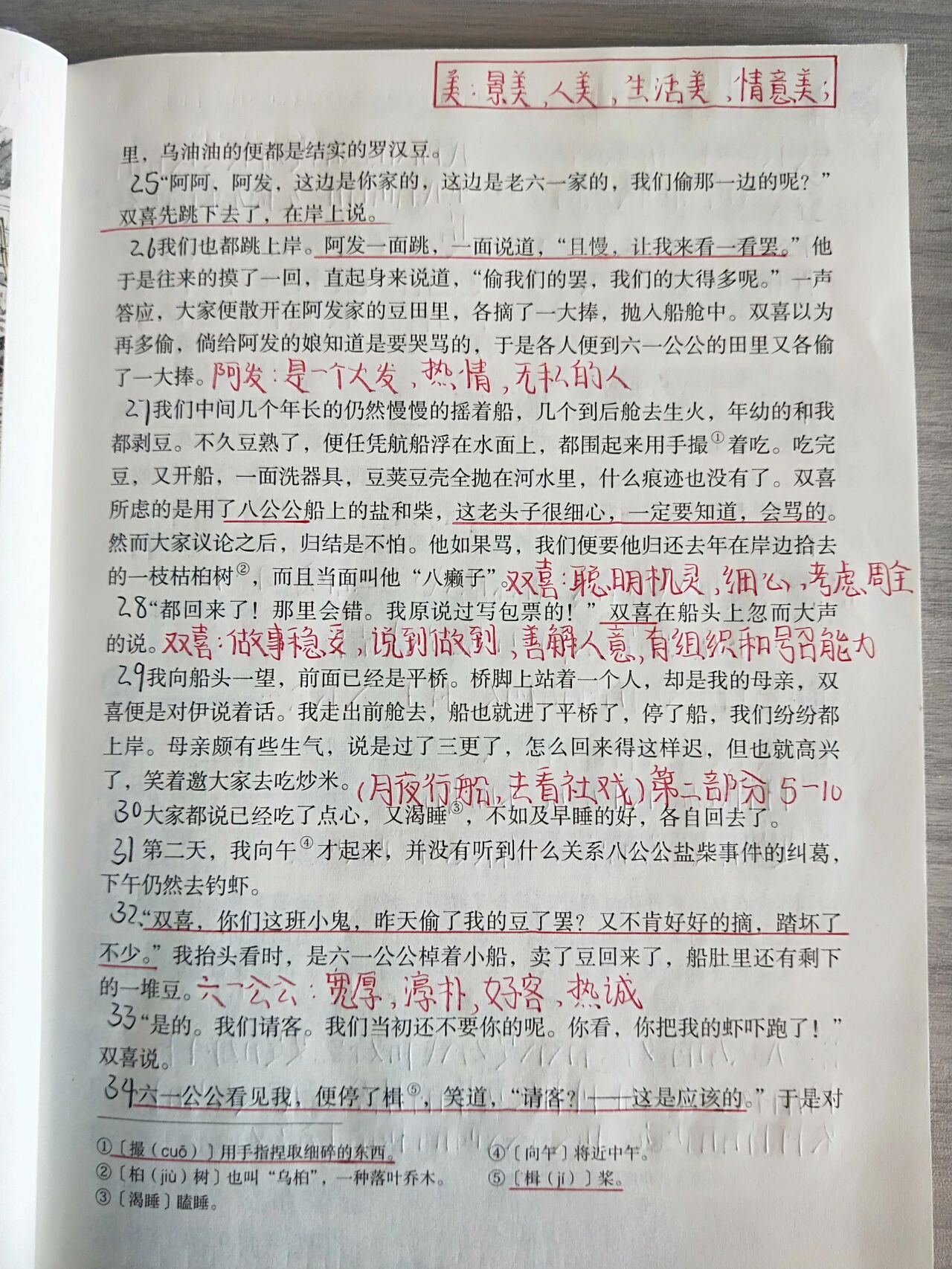 社戏语文笔记图片图片