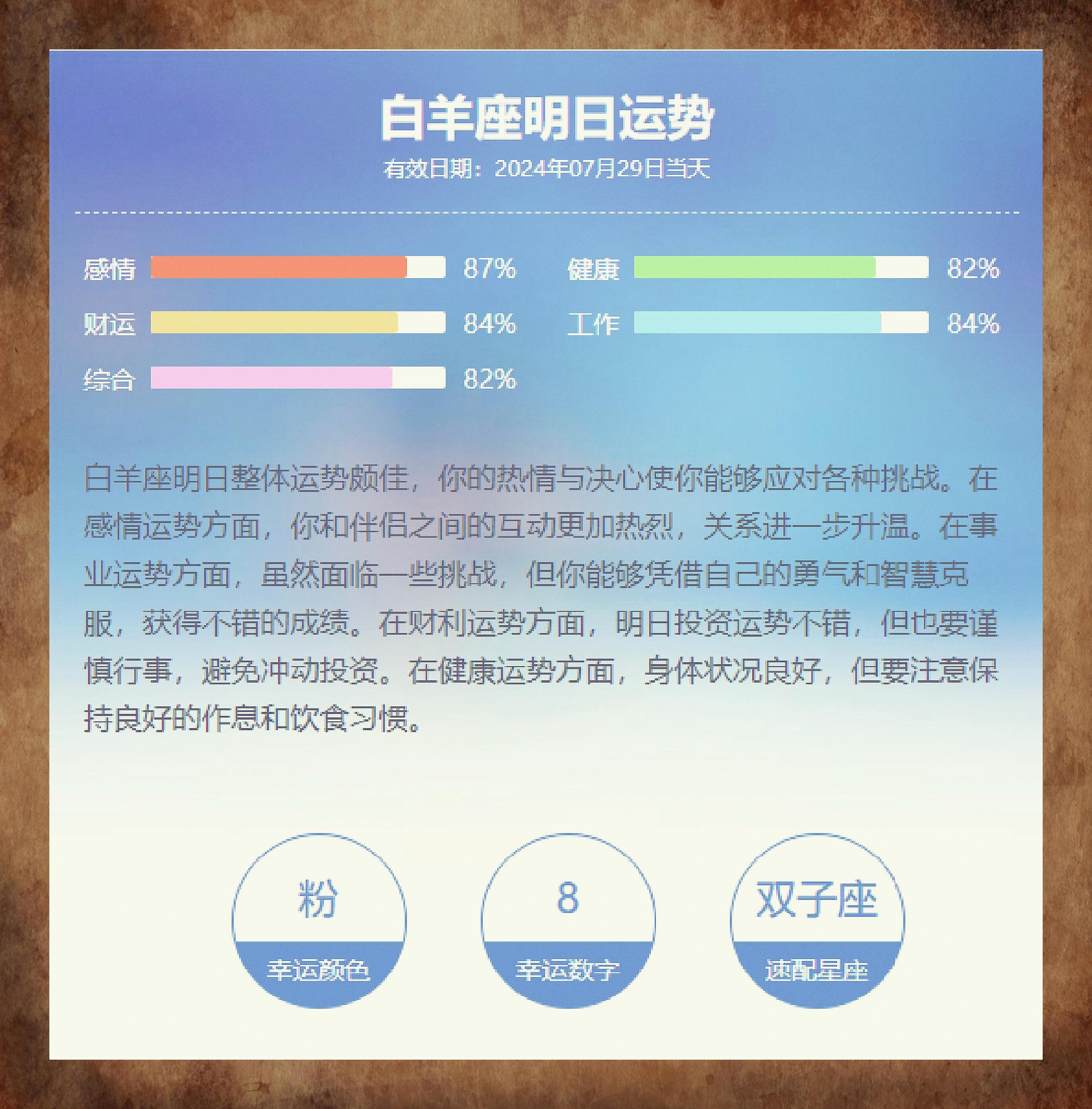 白羊今日明日运势速递