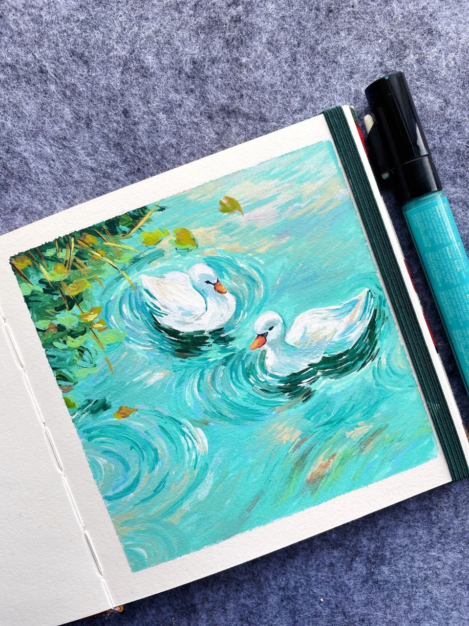 丙烯马克笔|春江水暖鸭先知(附图文步骤) 05620506/6862.