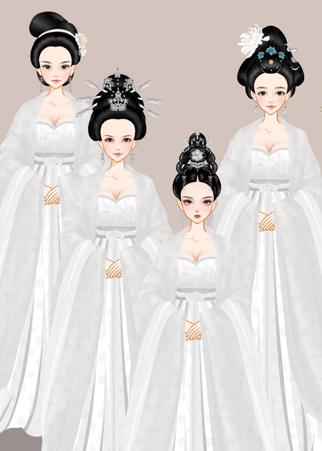 彩虹堂唐韵 丧服 最后赢家四人组 原创唐朝后宫甄嬛传定妆照 丧服就