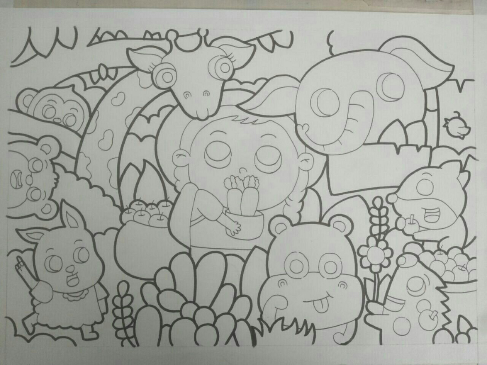 《动物园》儿童画 可爱的动物来啦 马克笔儿童画 主题:动物园