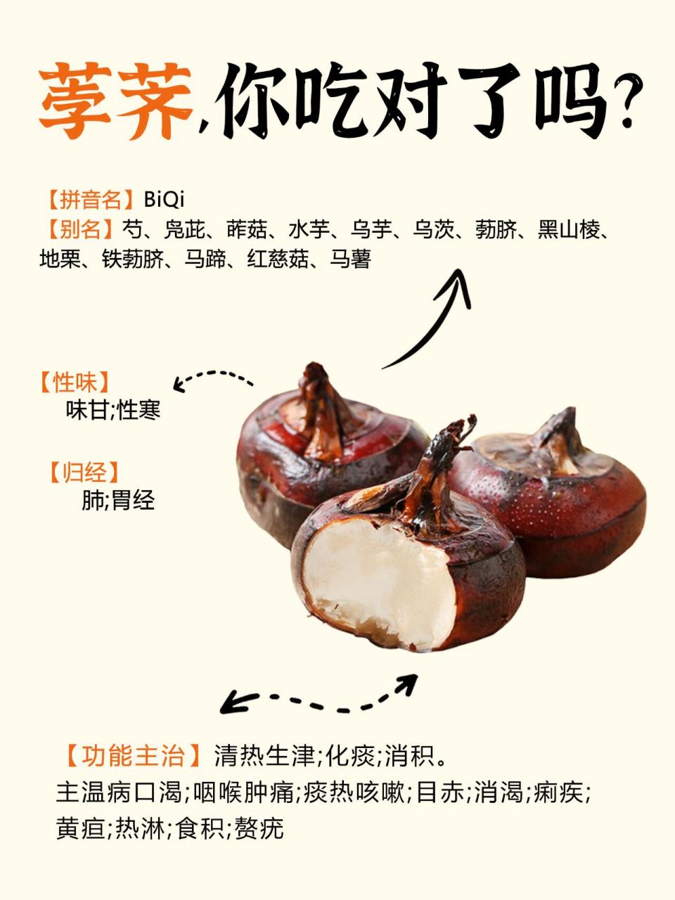 04 荸荠,又称马蹄,是秋季的应季蔬菜.