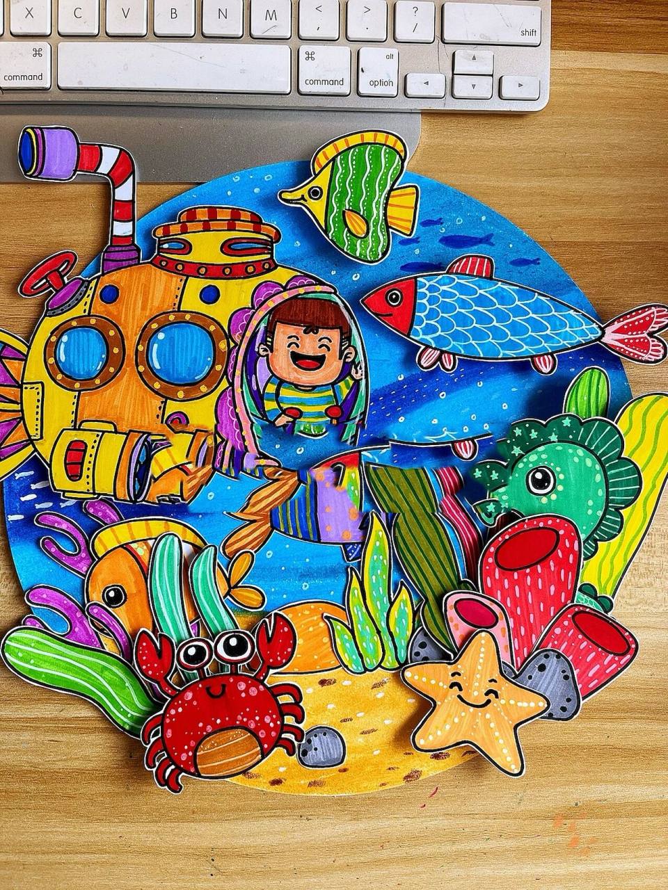 儿童绘画素材—夏日主题立体贴画合集 喜欢夏天 喜欢明媚的阳光 喜欢