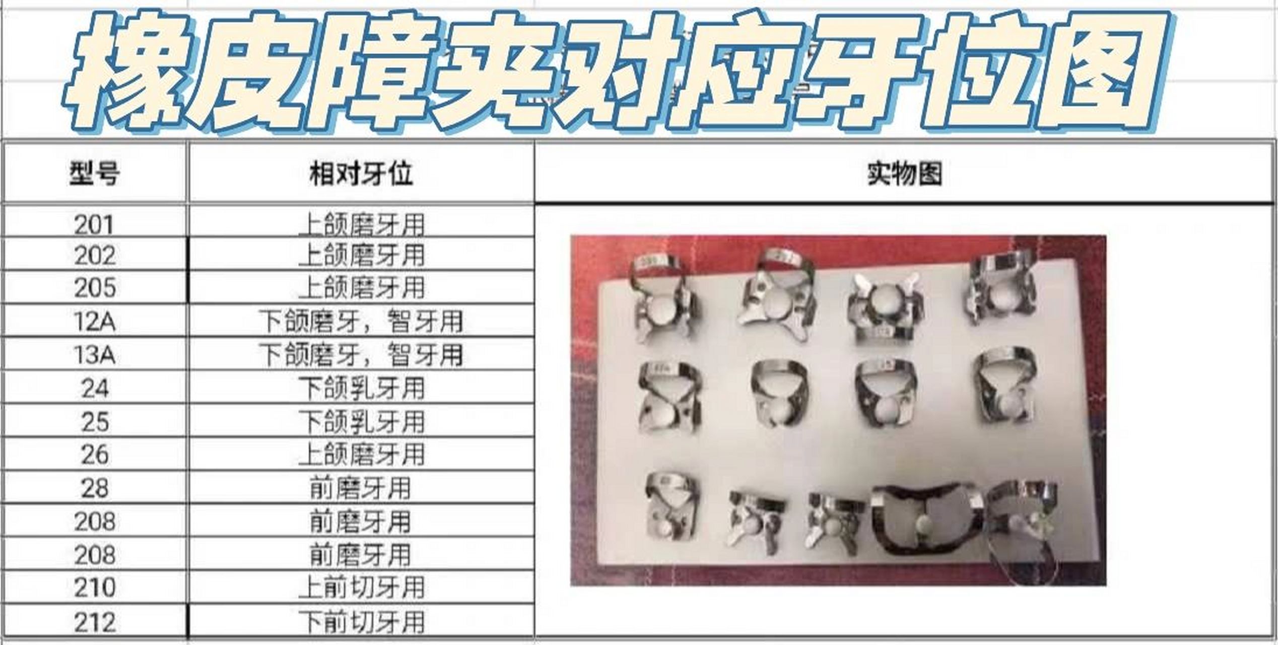 傻傻分不清橡皮障夹应该对应哪个牙位吗?