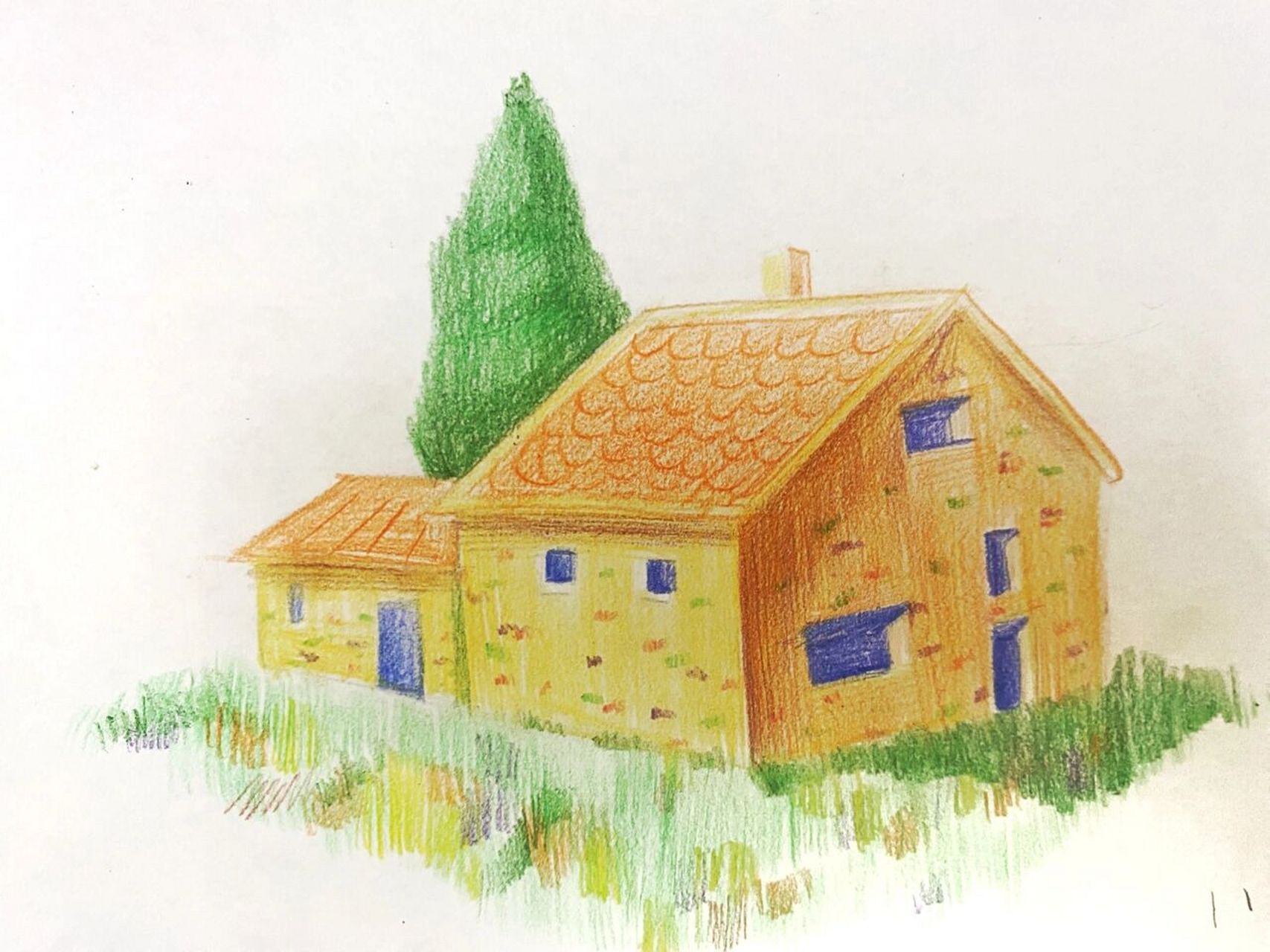 彩铅房子 #彩铅# #农村房子##房屋