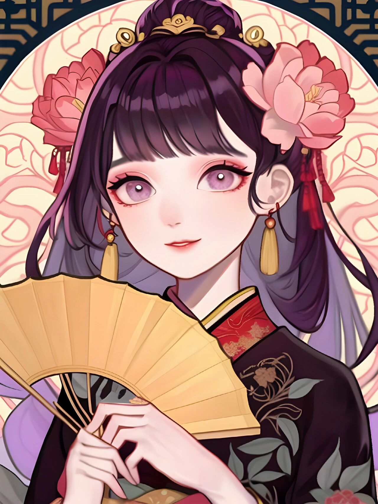 古风执扇少女97丨国风少女插画丨头像3