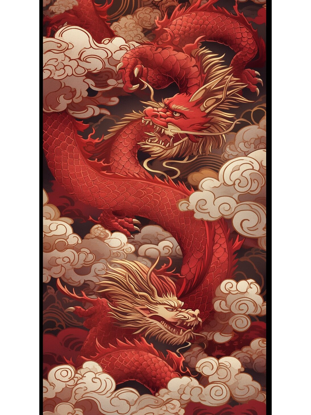 龙凤呈祥纹样壁纸