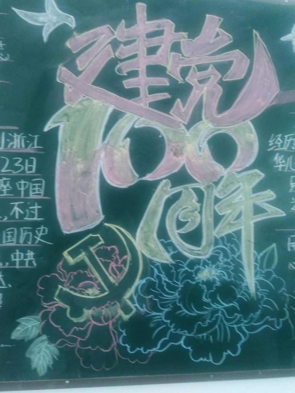 建党100周年主题板报展图片