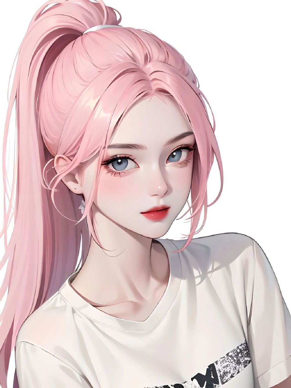 粉色系|扎马尾甜味御姐风美女头像