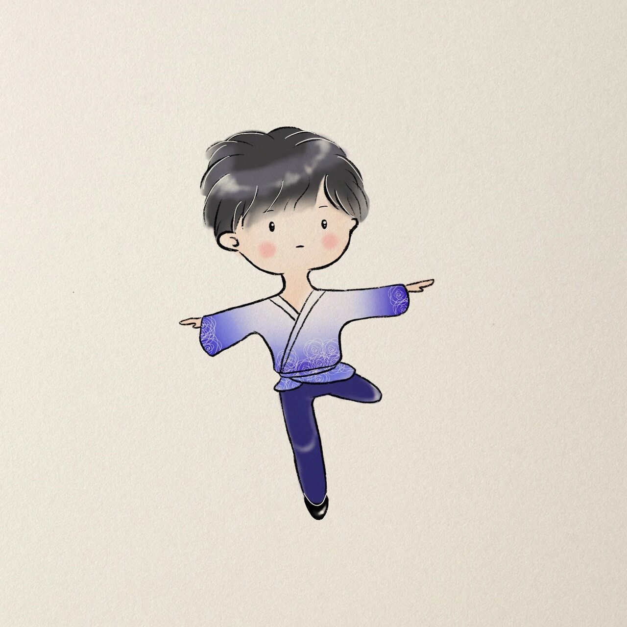 羽生结弦q版简笔画 被冰选中的人(附教程)