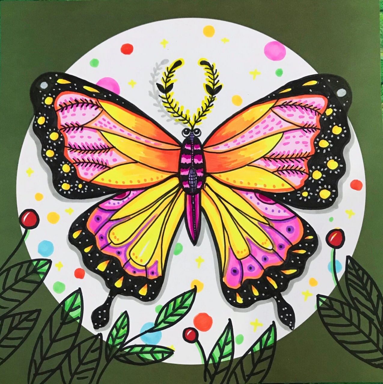 儿童简笔画——蝴蝶03  漂亮的蝴蝶03       用4k卡纸画好剪下来