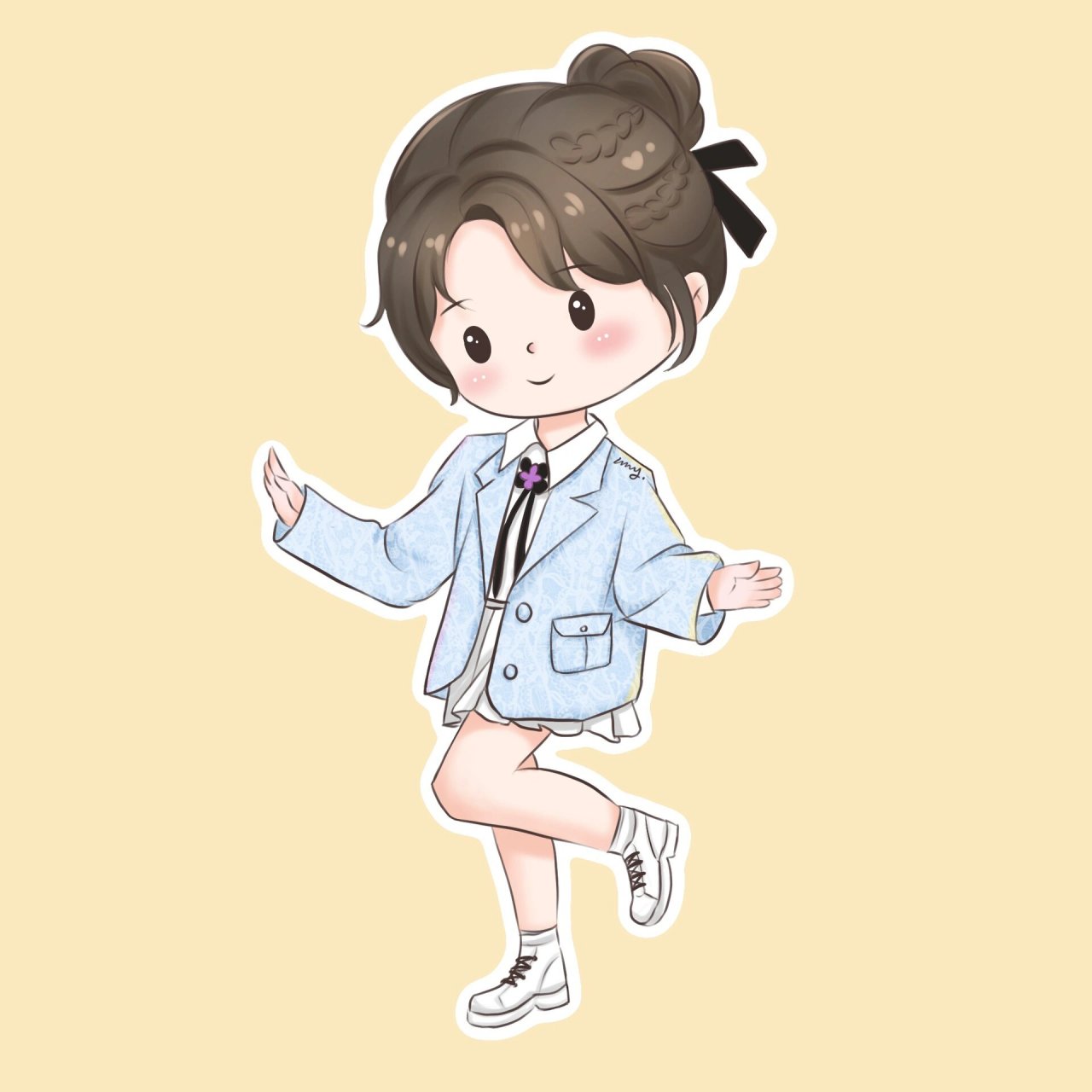 白鹿卡通简笔画人物/可爱的日常