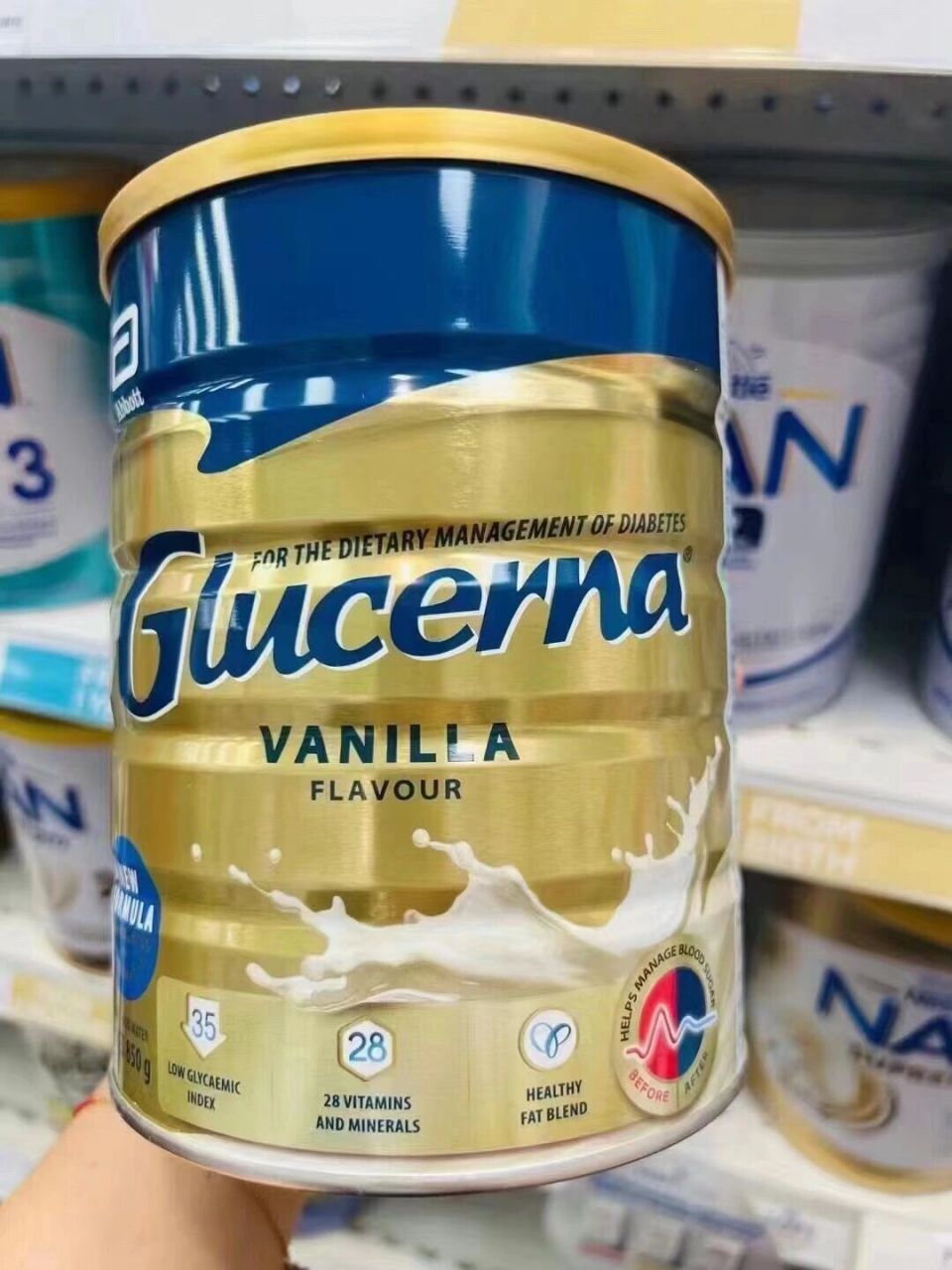 雅培glucerna糖尿病奶粉 850g 老人,糖尿病,高血压,高血糖孕妇都可以