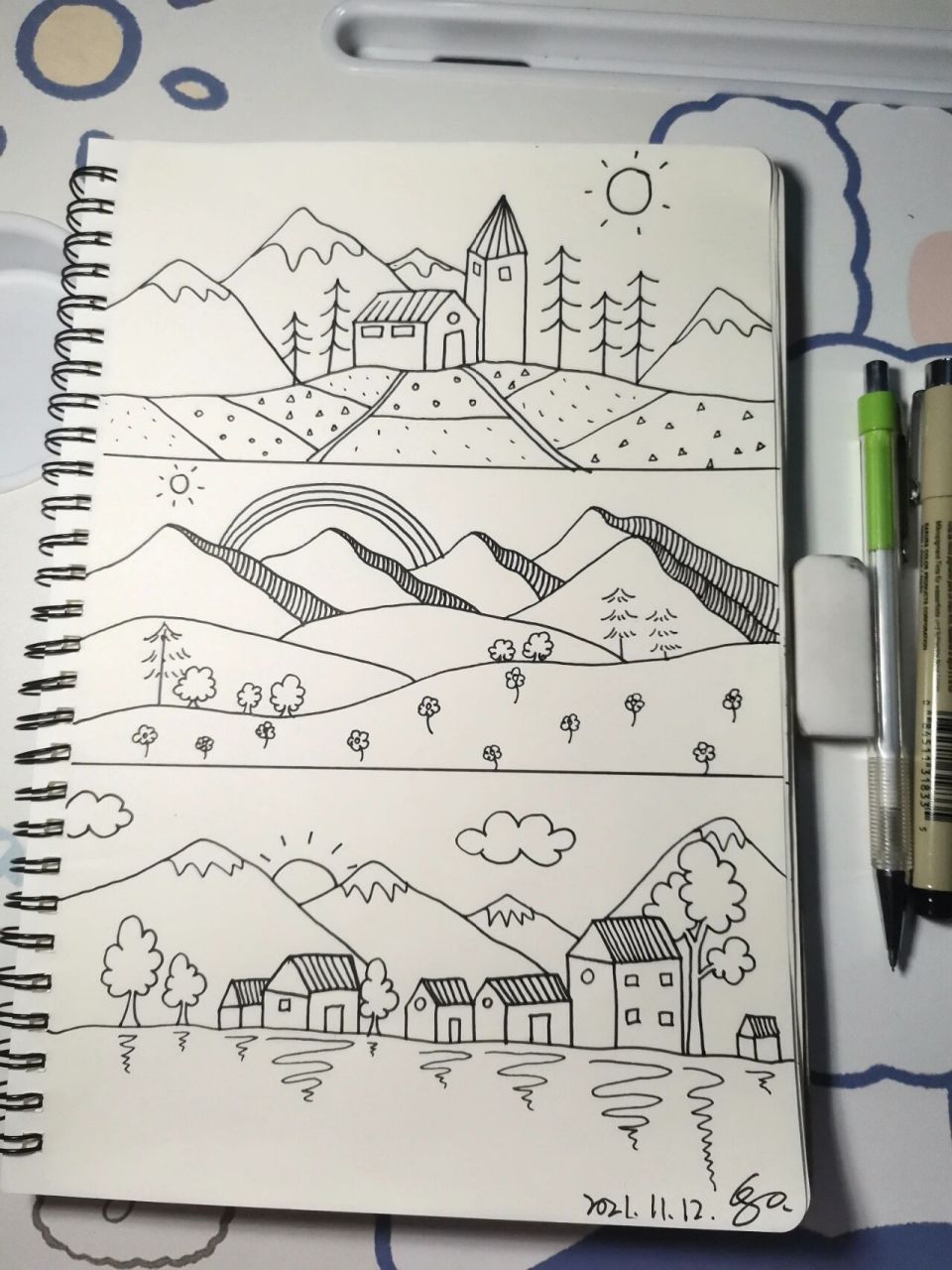 3种风景简笔画画法-原创18