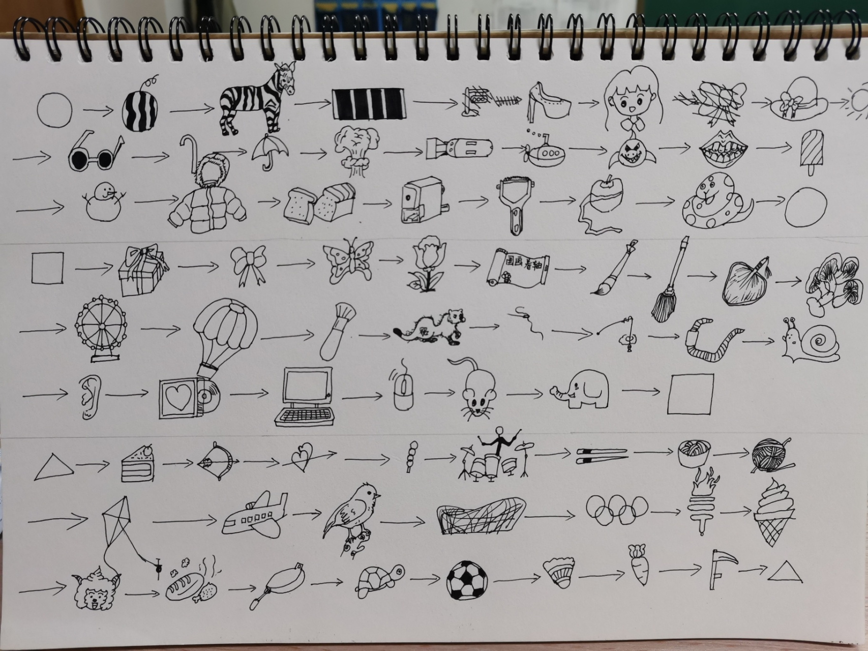 有临摹参考小红书的 也有自己想的 嘻嘻圆形联想正方形联想三角形联想