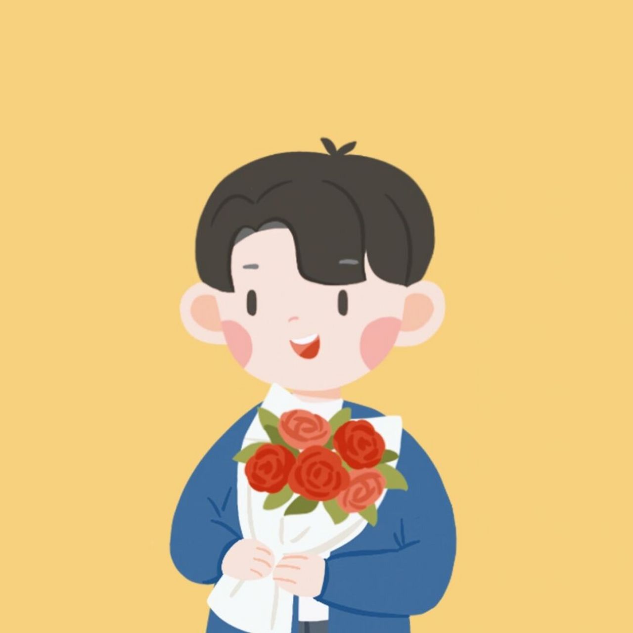 情侣早安语/情侣头像 手捧鲜花 眼藏星河 用不离不弃的表白 真挚地对