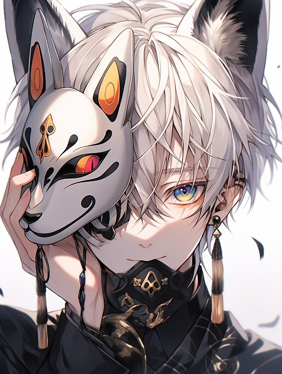 狐妖少年 | 古风动漫男生头像壁纸插画素材