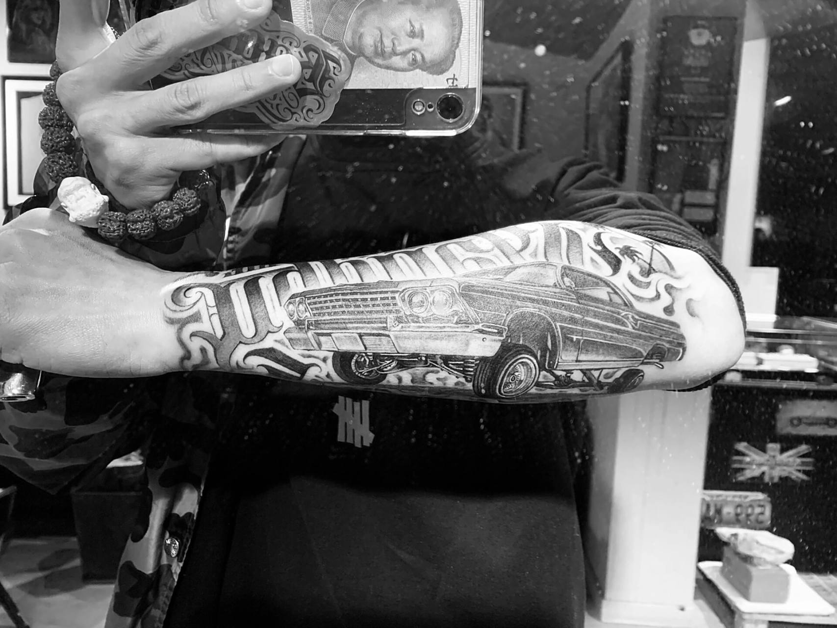 奇卡诺汽车纹身 lowrider小车上身 太喜欢了 感谢 tattoo 淳淳