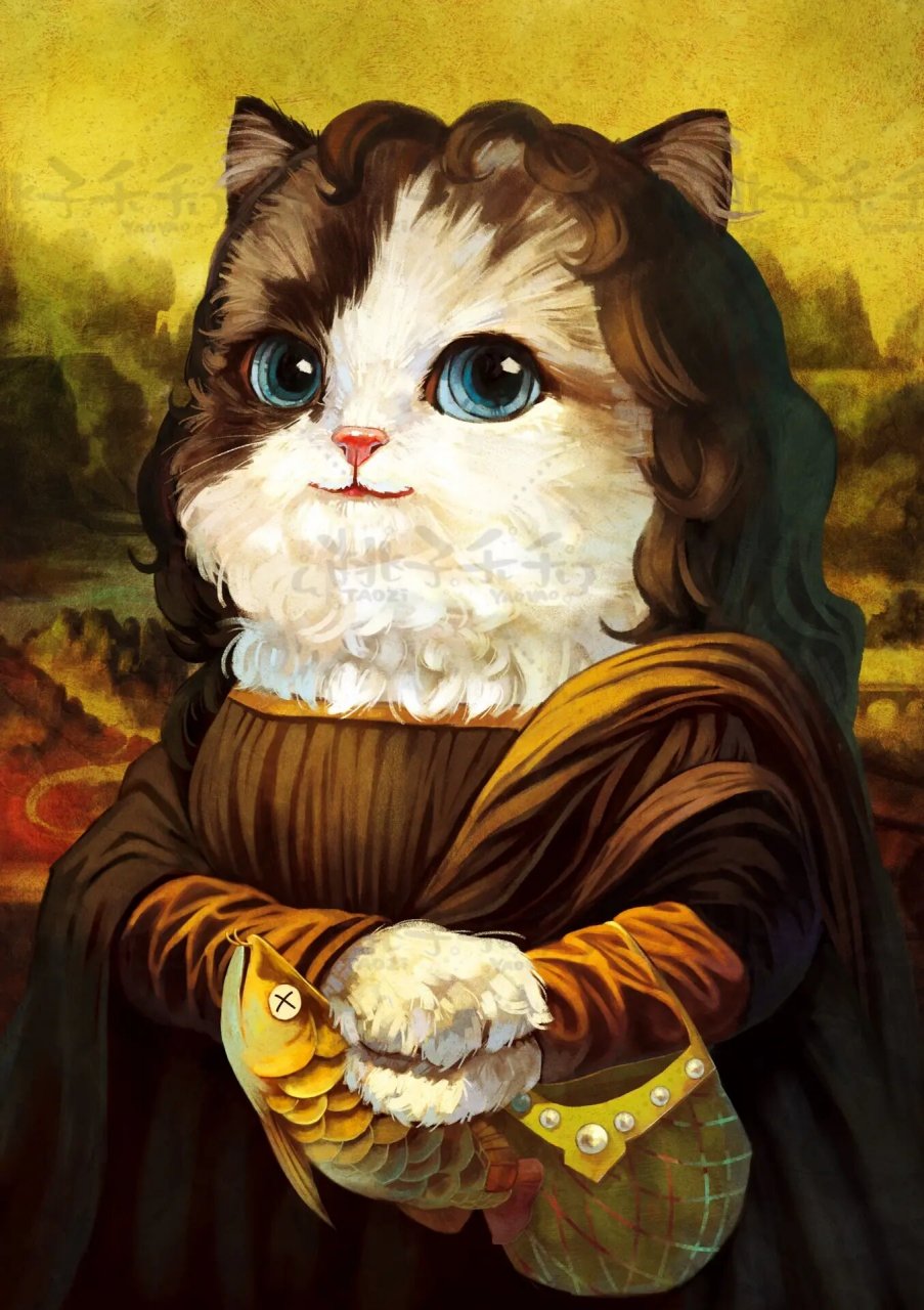 名画系列之猫娜丽莎 作为名画经典中的经典 《蒙娜丽莎》必然不能错过