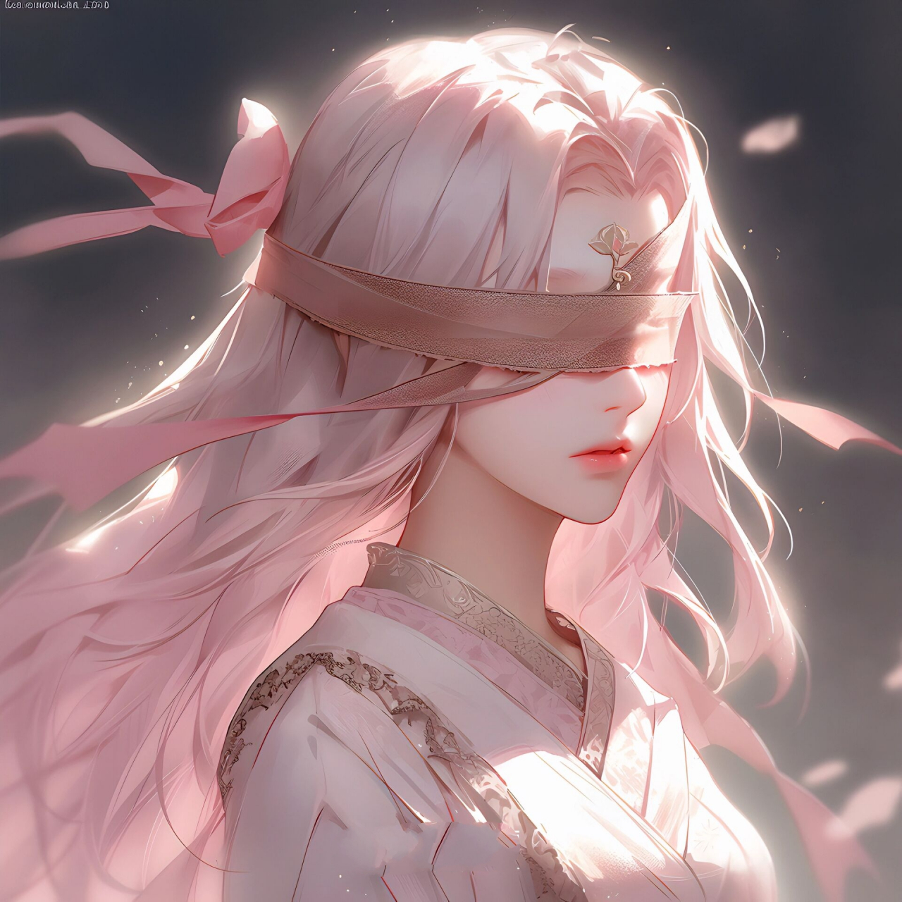 蒙眼小姐姐,粉色系一战封神!▏女生头像