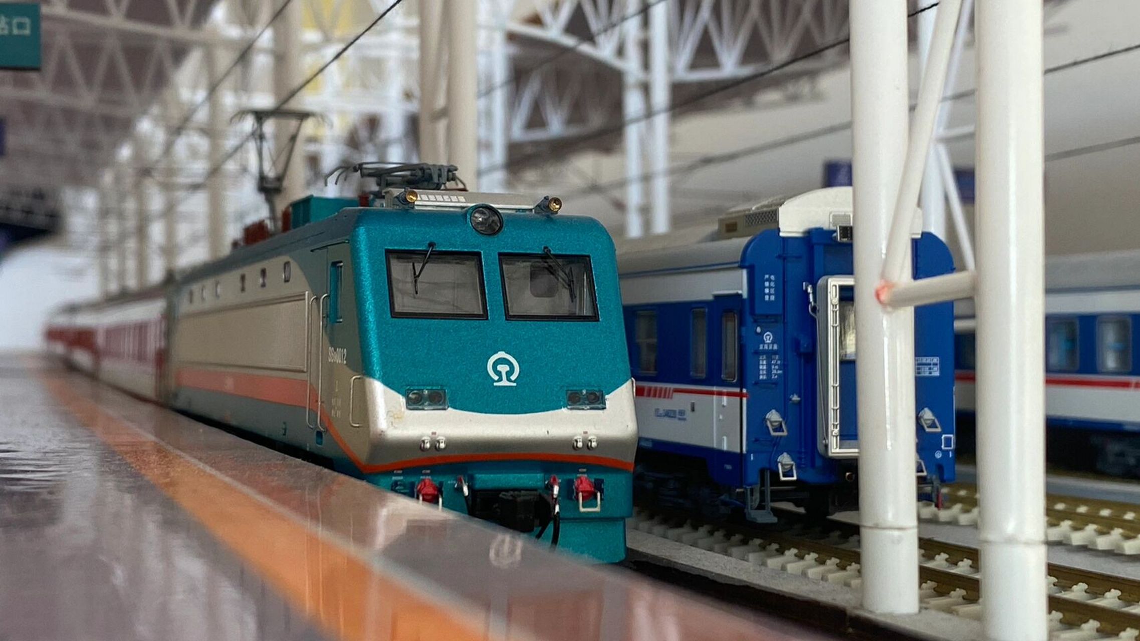 【火车模型】火车站 晒晒图,手工制作火车站无柱雨棚