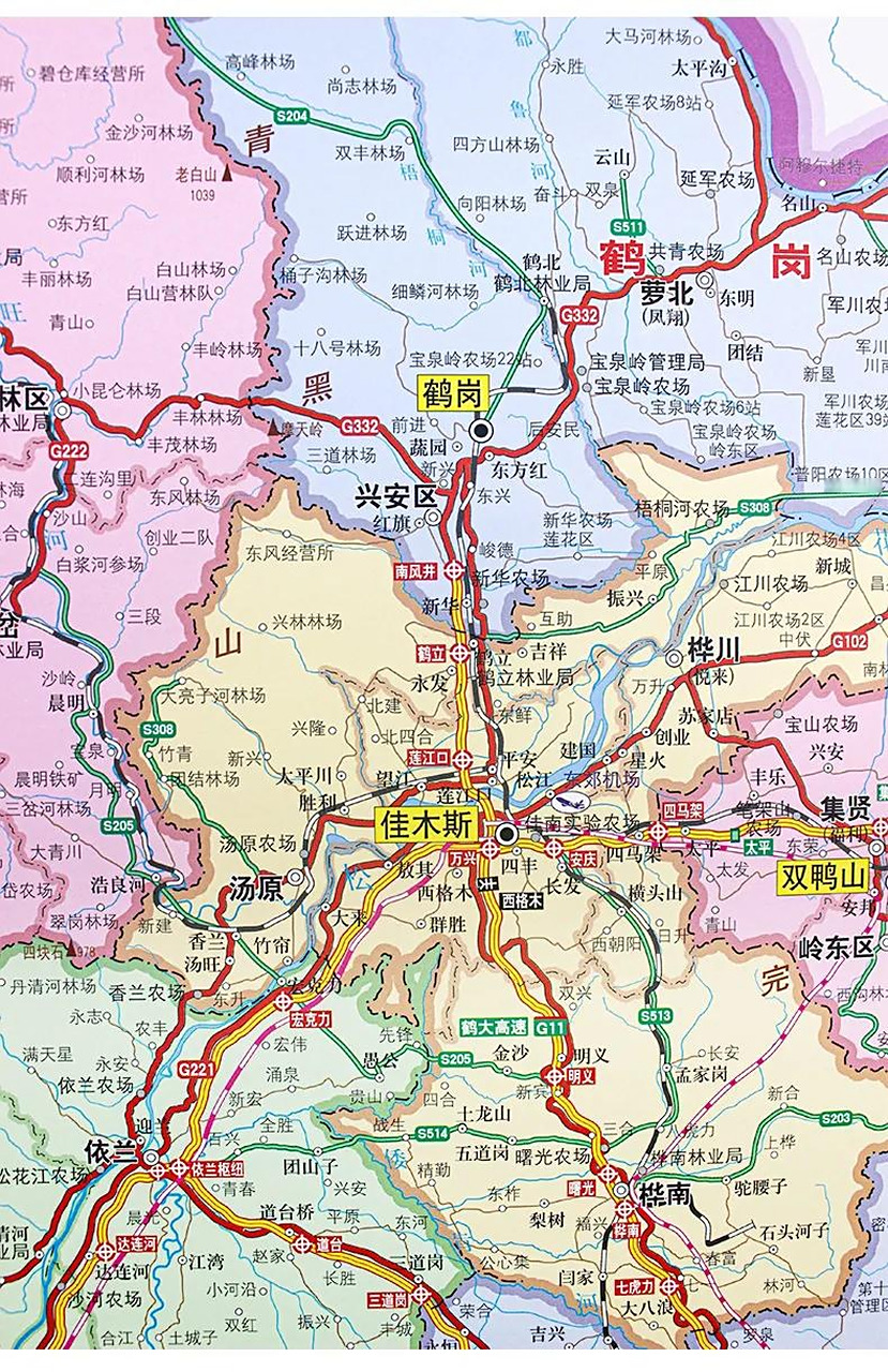 鹤岗市下辖6区2县,向阳区,工农区,兴安区,南山区,东山区,兴山区,萝北
