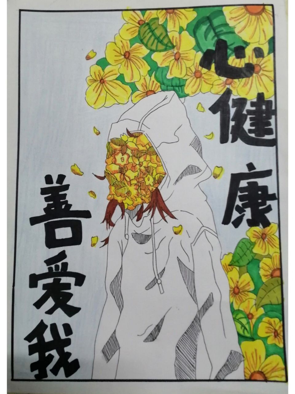 心理绘画 第一张是原图,第二张才是我画的哟