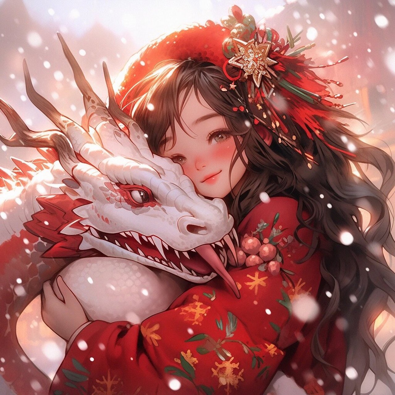 古风情头|2024跨年情侣头像红红火火过龙年 快艾特你对象换上新头像