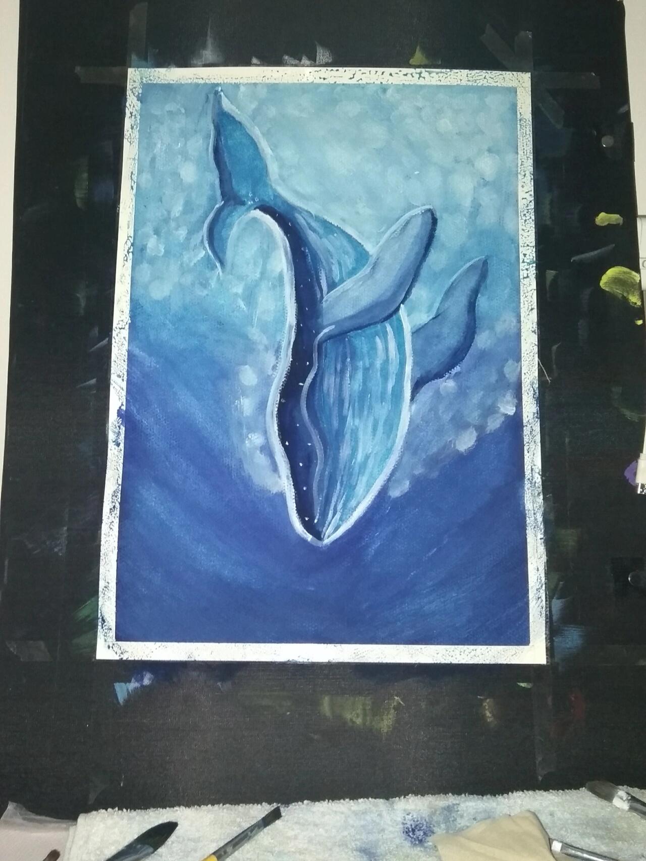 零基础水粉画鲸鱼教程 期待你们交作业哈 有任何细节问题都可以问我