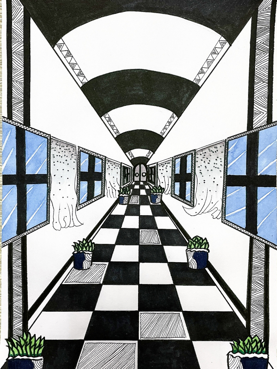 少儿美术 儿童画 简单出效果的画面 代入一点透视的知识点