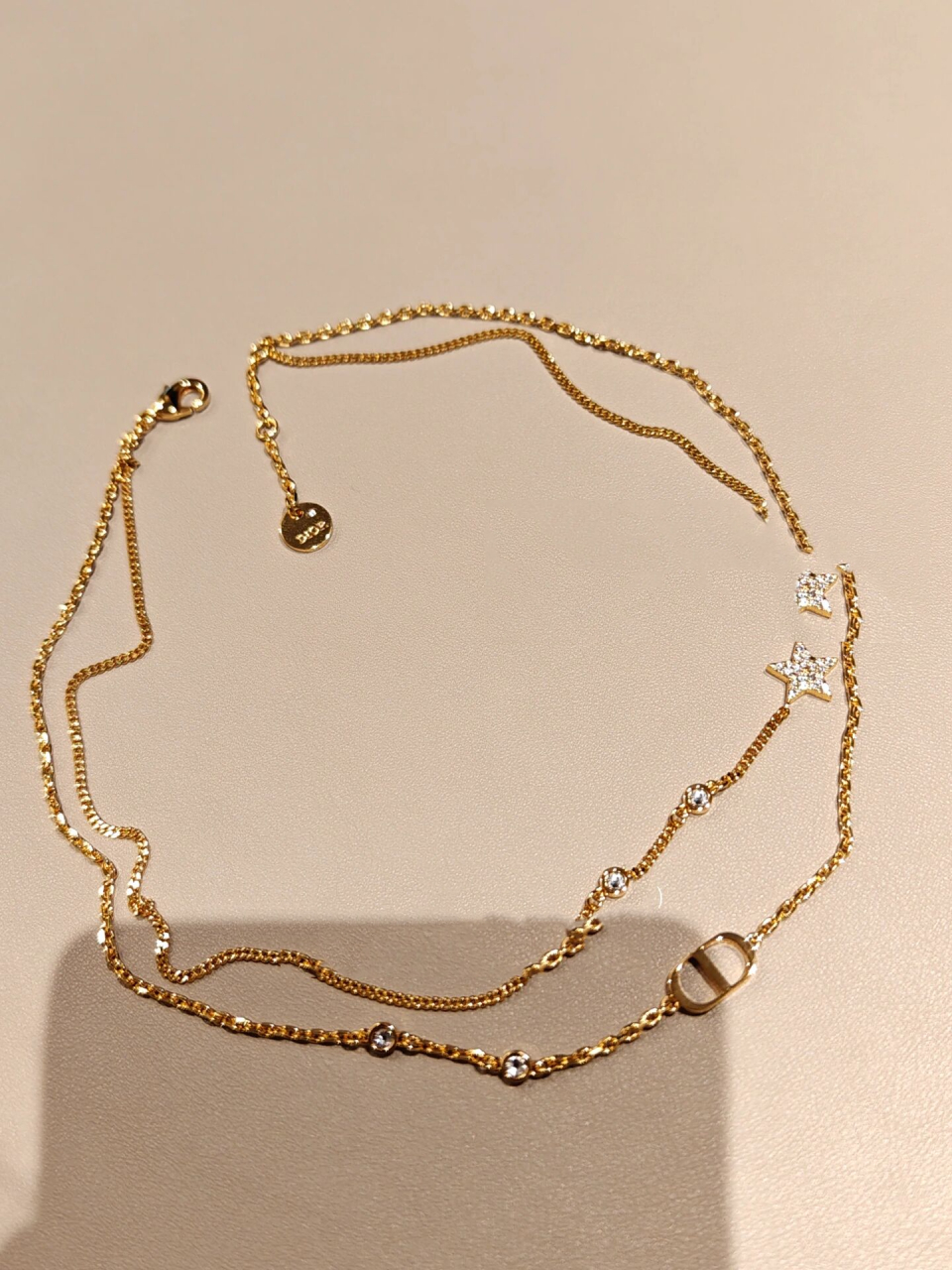 dior迪奥双层星星78项链氛围感满满 迪奥这条双层项链真的是好爱好