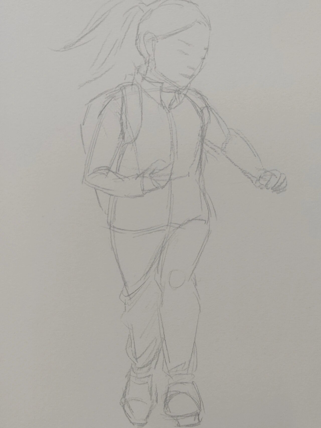 速写线描打卡|奔跑的小女孩72/365